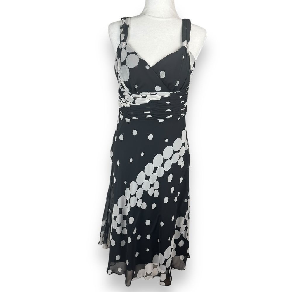 Y2K Citi Dress Size 8 Chiffon Polka Dot Retro Twee Party Feminine‎ Sweetheart